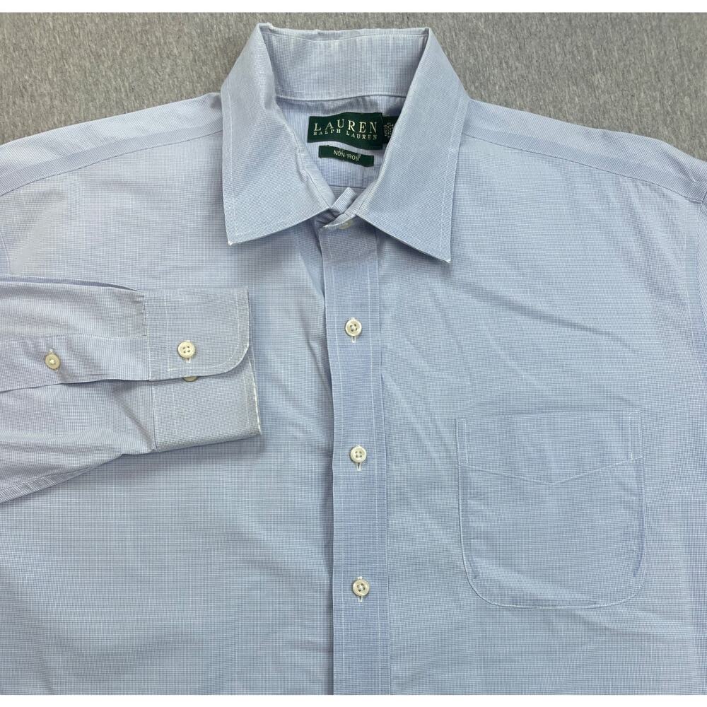 Lauren Ralph Lauren Shirt‎ Mens 16.5 - 34/35 Blue 100% Cotton Non Iron Button Up